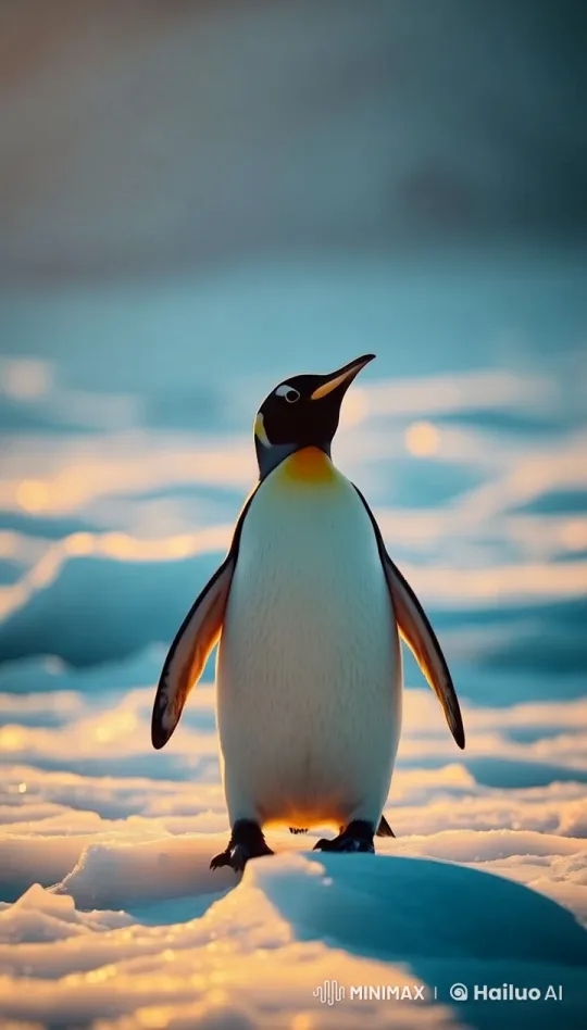 Captivating Penguin Walks on Ice in Live2D Animation – AI Generated Video | Hailuo AI