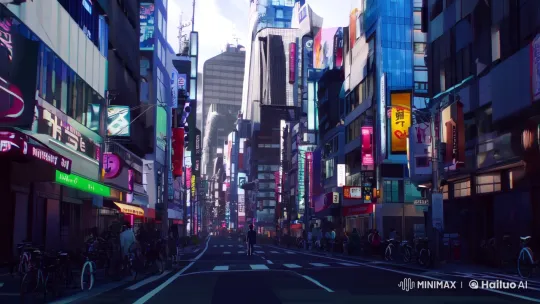 Futuristic Cityscape with Intense, Aesthetic Walk – AI Generated Video | Hailuo AI