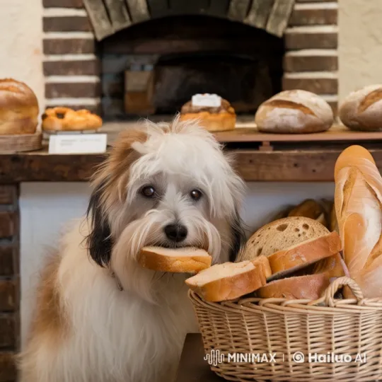 Dog and Cat Share Bread in Rustic Bakery Setting – AI Generated Video | Hailuo AI