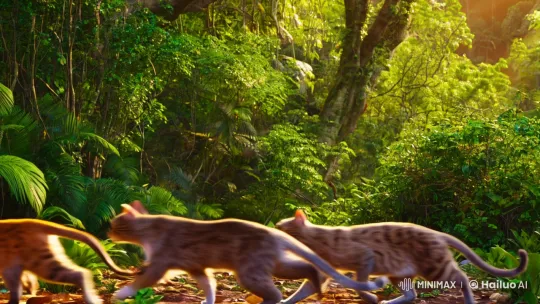 Jungle Harmony: Cats, Monkey, and Nature's Dance – AI Generated Video | Hailuo AI