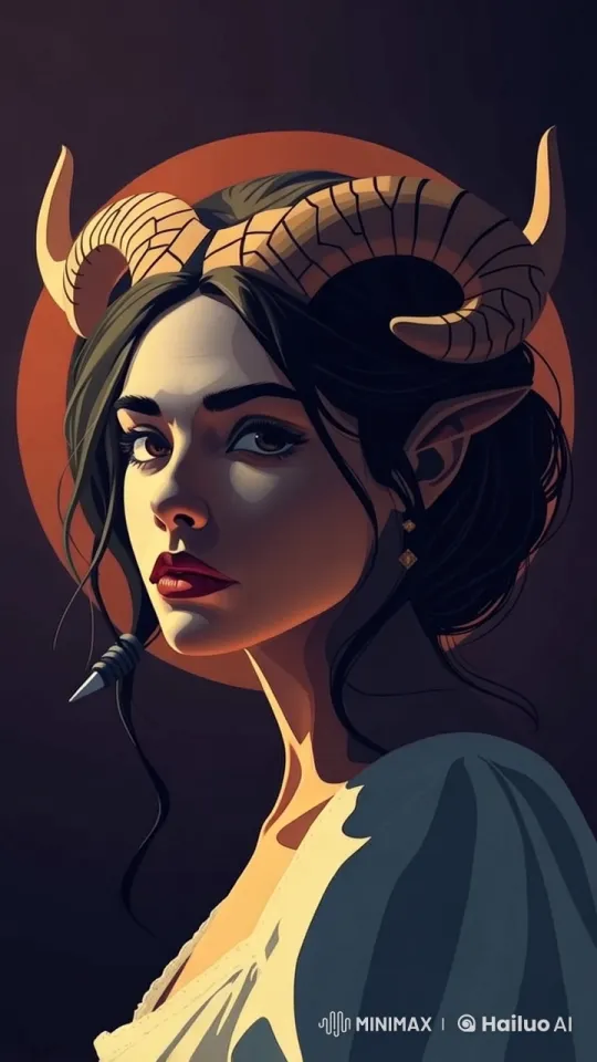 Live2D Animation: Detailed Girl with Horns in 4K Elegance – AI Generated Video | Hailuo AI