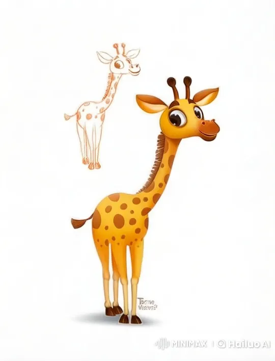 Animated Giraffe in Playful Live2D Animation – AI Generated Video | Hailuo AI