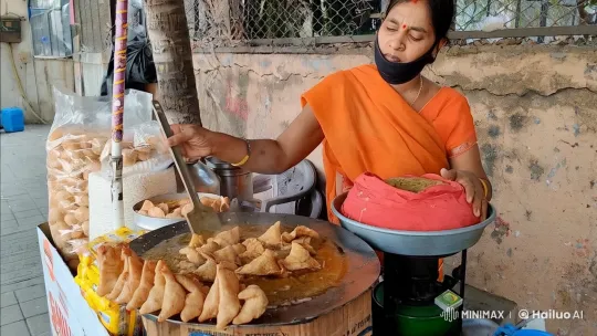 Animated Market Scene: Vendor Defends Samosas from Rats – AI Generated Video | Hailuo AI