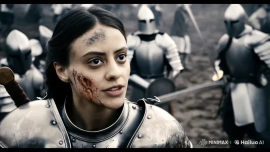 Determined Woman Leads Knights in Chaotic Battle – AI Generated Video | Hailuo AI