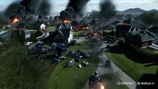 Apocalyptic War: Robots vs. Humans in Ruined Landscape – AI Generated Video | Hailuo AI
