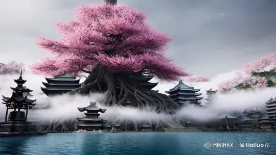 Oriental Fairyland: Enchanted Tree Amidst Clouds – AI Generated Video | Hailuo AI