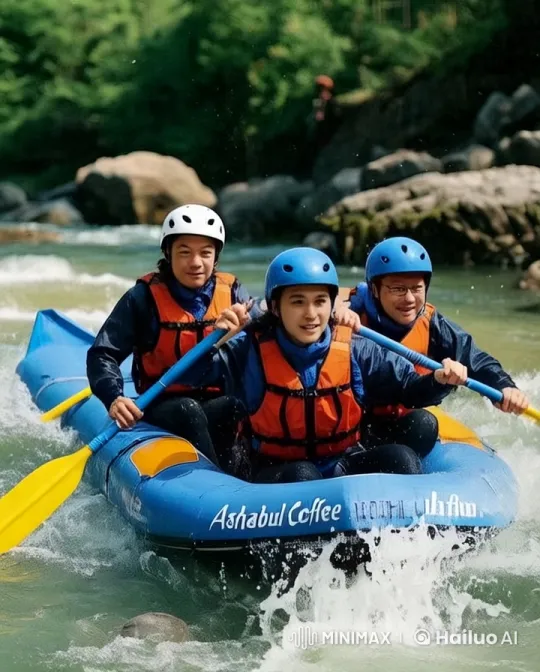 Thrilling Rafting Adventure Down Rushing River – AI Generated Video | Hailuo AI
