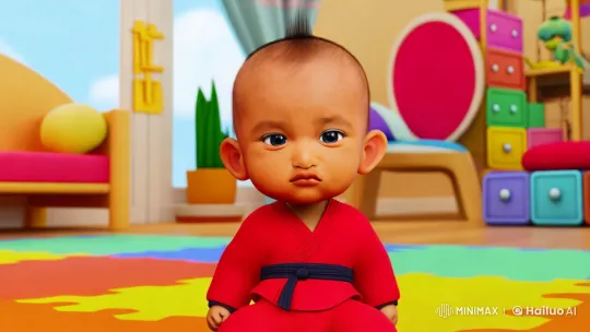 Baby Kung Fu Prodigy Shows Impressive Skills – AI Generated Video | Hailuo AI