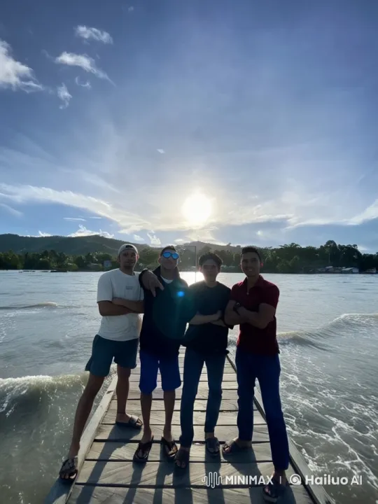 Friends Display Martial Arts Skills in Animated Sunset Scene – AI Generated Video | Hailuo AI