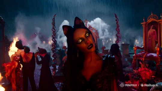 Gothic Horror: Lilith's Enigmatic Power in Stormy Cemetery – AI Generated Video | Hailuo AI