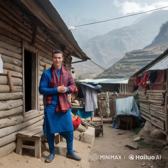 Ronaldo in Traditional Nepali Attire Showcases Village Life – AI Generated Video | Hailuo AI