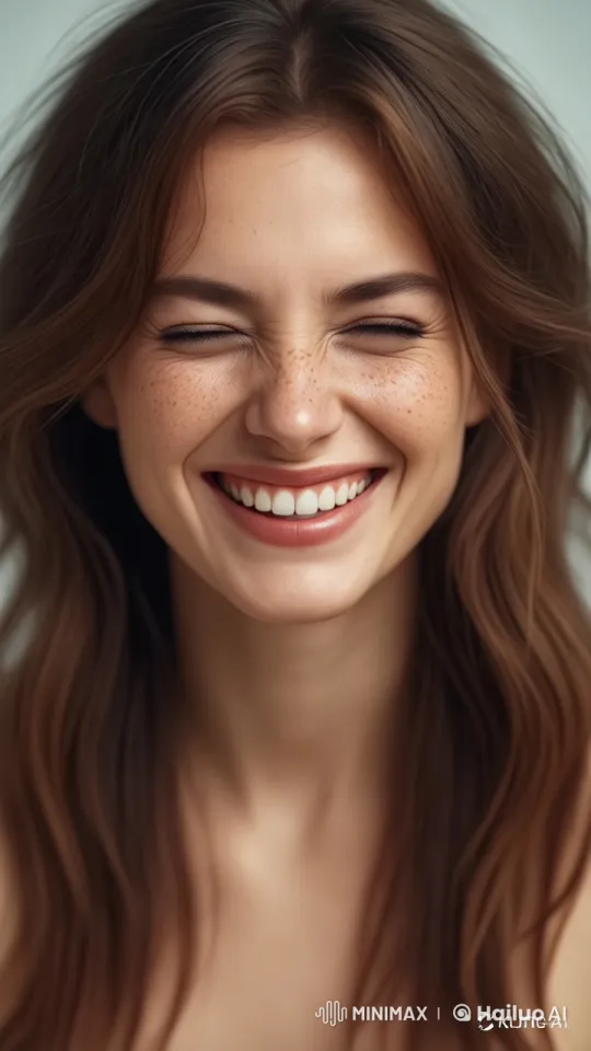Woman Expresses Laughter and Embarrassment in Live2D Animation – AI Generated Video | Hailuo AI