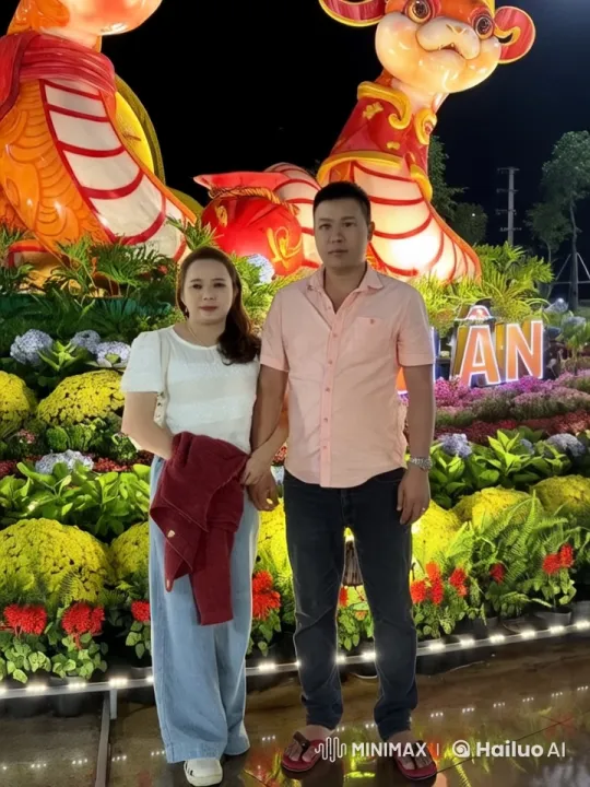 Couple Showcases Martial Arts Amidst Colorful Festival Decor – AI Generated Video | Hailuo AI