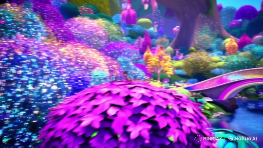 Lumina's Rainbow Bridge: A Dull Hue in a Luminous World – AI Generated Video | Hailuo AI