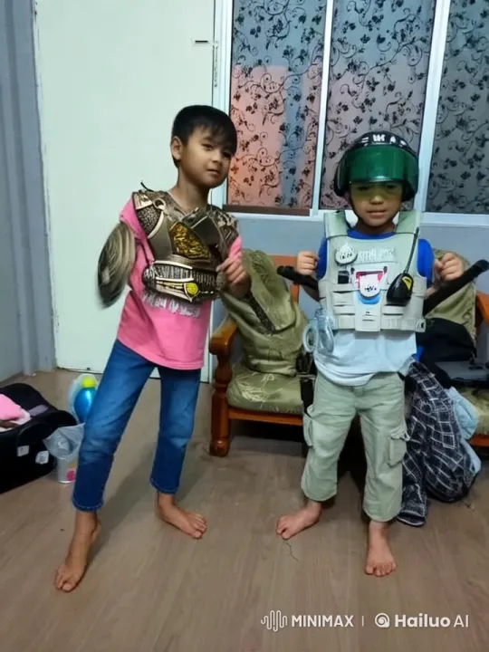Children's Energetic Kungfu Roleplay in Cozy Room – AI Generated Video | Hailuo AI