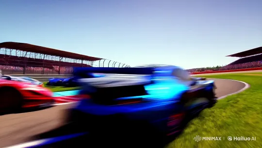 Realistic Car Race Captured with Cinematic Grandeur – AI Generated Video | Hailuo AI