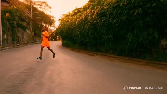 Morning Runner Glides Through Serene Brazilian Street – AI Generated Video | Hailuo AI