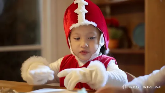 Innocent Curiosity: Young Girl in Cozy Setting – AI Generated Video | Hailuo AI