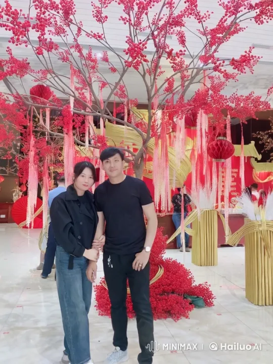 Festive Martial Arts Display in Red and Gold Setting – AI Generated Video | Hailuo AI