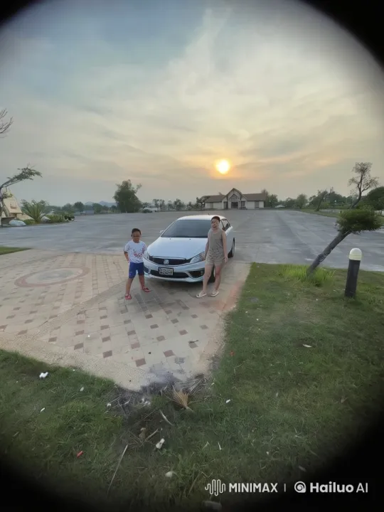 Child Demonstrates Kung Fu in Sunset Parking Scene – AI Generated Video | Hailuo AI