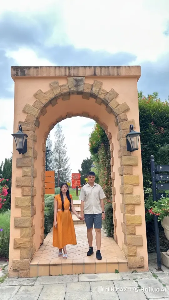 Couple Performs Graceful KungFu in Serene Archway Setting – AI Generated Video | Hailuo AI