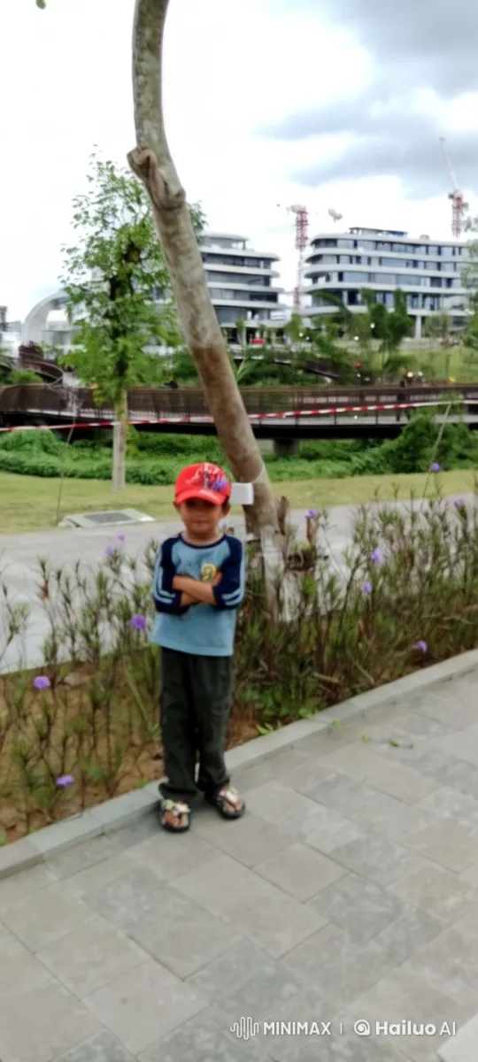 Live2D Rendered Park Scene: Boy Practicing Kung Fu – AI Generated Video | Hailuo AI