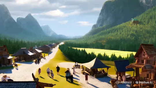 Village Life with Tension and Character Dynamics – AI Generated Video | Hailuo AI