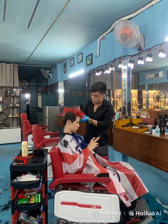Barber Shop Kung Fu: Hair Dye Meets Martial Arts – AI Generated Video | Hailuo AI