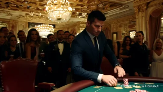 High-Stakes Poker in Opulent Casino Atmosphere – AI Generated Video | Hailuo AI