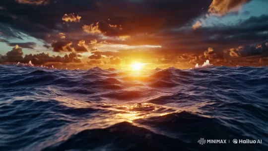 Tranquil Sunset Over the Ocean Captured by Drone – AI Generated Video | Hailuo AI