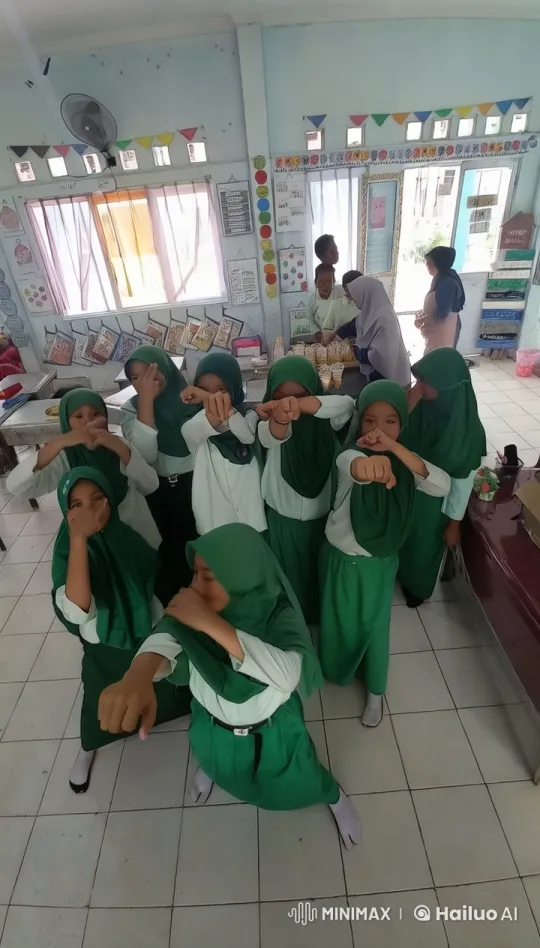 Students Perform Energetic Kungfu in Animated Classroom Setting – AI Generated Video | Hailuo AI
