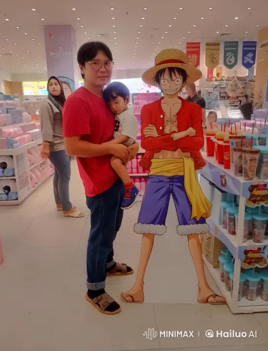 Live2D Animated Luffy Interacts in Store – AI Generated Video | Hailuo AI