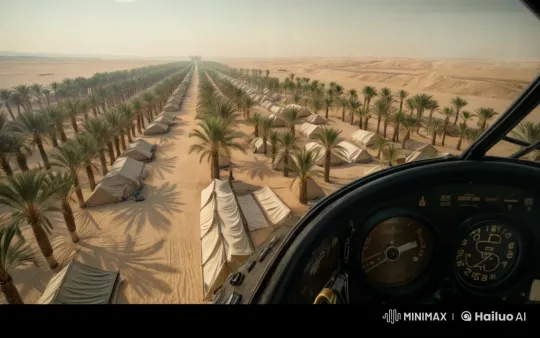Aerial Assault Over Desert Military Base – AI Generated Video | Hailuo AI