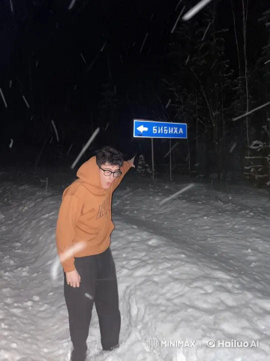 Azerbaijani Flag Inspires Dance in Snowy Night Scene – AI Generated Video | Hailuo AI