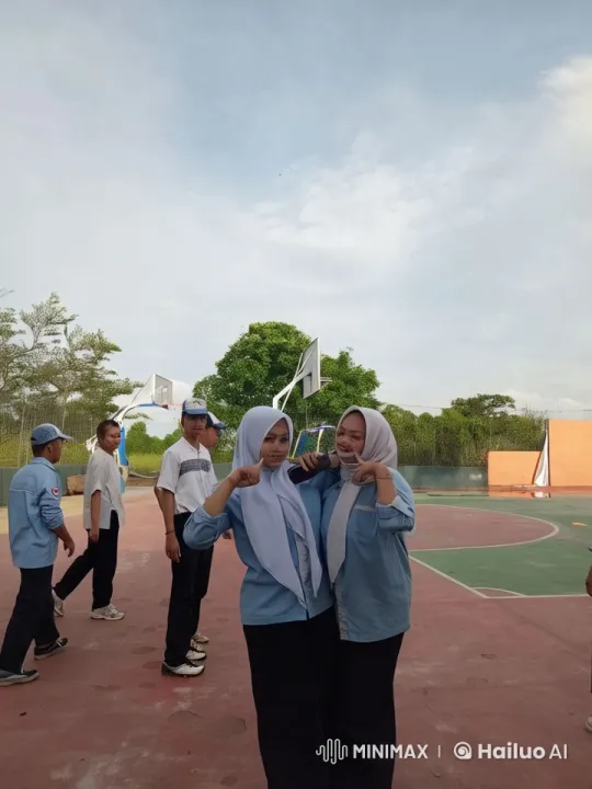 Girls in Uniform Perform Kungfu on Basketball Court – AI Generated Video | Hailuo AI