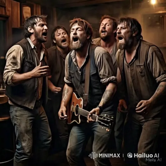 Rugged Men Singing and Marching with Passion – AI Generated Video | Hailuo AI