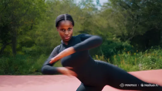 Young Woman Demonstrates Graceful Kung Fu Mastery – AI Generated Video | Hailuo AI