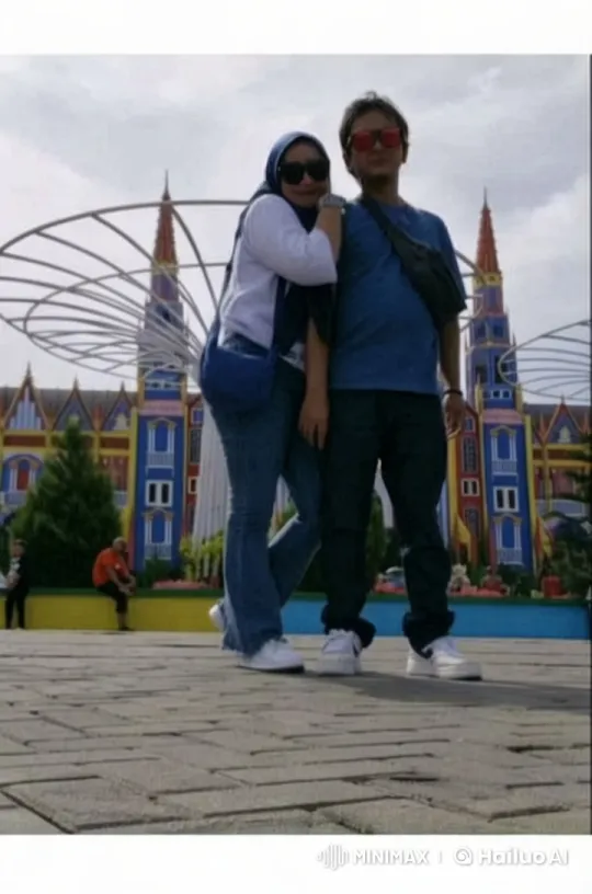 Couple Engages in Kung Fu Duel Against Whimsical Theme Park Background – AI Generated Video | Hailuo AI