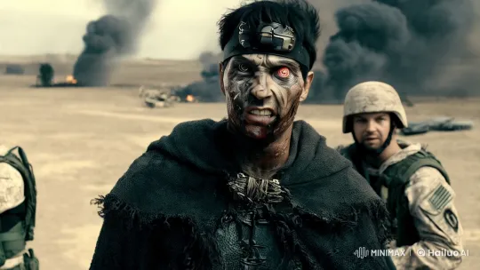 Scarred Man in Dystopian Battle: Unstoppable Combat Force – AI Generated Video | Hailuo AI