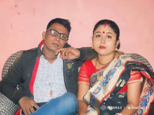 Affectionate Couple on Checkered Sofa in Romantic Pose – AI Generated Video | Hailuo AI