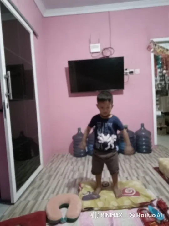Young Boy Performing Kung Fu in Colorful Room – AI Generated Video | Hailuo AI