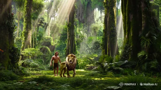 Tarzan and Raja in the Vibrant Jungle's Grandeur – AI Generated Video | Hailuo AI