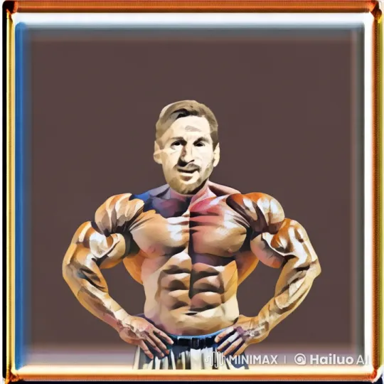 Hyper-Muscular Man Showcases Strength in Live2D Animation – AI Generated Video | Hailuo AI
