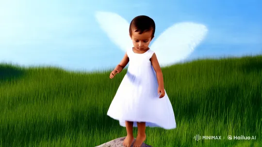 Magical Descent: Girl Transforms Rock into White Tiger – AI Generated Video | Hailuo AI