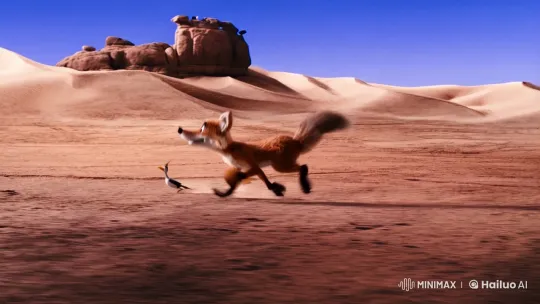 Coyote Pursues Road Runner in Dynamic Desert Chase – AI Generated Video | Hailuo AI