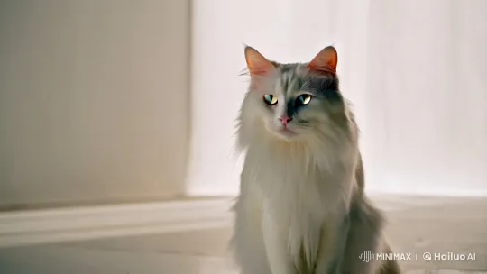High-Resolution Serenity: Majestic Cat in Ethereal Light – AI Generated Video | Hailuo AI