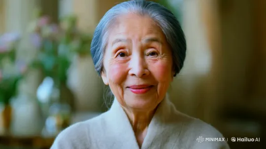 Elderly Woman's Tender Farewell in Artful Scene – AI Generated Video | Hailuo AI
