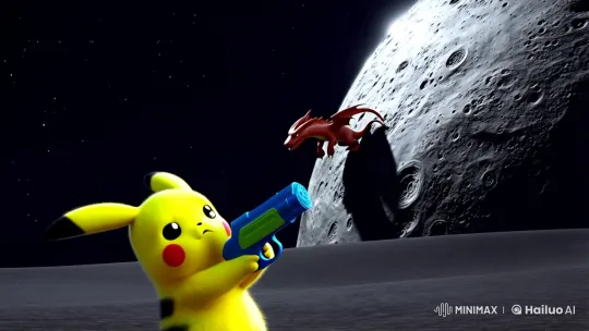 Pikachu's Water Gun Battle with Charizard and Mars Twist – AI Generated Video | Hailuo AI