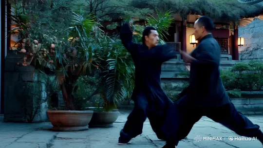 Aesthetic Kung Fu Fight in Ancient Courtyard – AI Generated Video | Hailuo AI