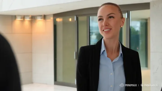 Real Estate Agent Showcases Modern Building to Prospective Buyers – AI Generated Video | Hailuo AI